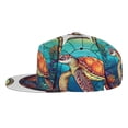 thumbnail image 3 of Fotbe Sea Turtle in Coral Flat Bill Visor Cap Classic Snapback Hat Polyester Foam Trucker Hat Trucker Cap Adjustable Baseball Cap, 3 of 9