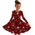thumbnail image 1 of RXMEKW Robe Patineuse de Noël Imprimée pour Filles à Manches Longues à Col Rond Robe Tournoyante pour Récital et Fête pour les Fêtes et les Événements Scolaires, 1 of 5