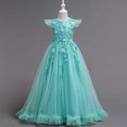 thumbnail image 2 of Miluxas Robe de Princesse pour Filles Robe Formelle pour Enfants Robe de Bal Concours Mariage Fête Robes pour Filles Vert 11-12 Ans, 2 of 6
