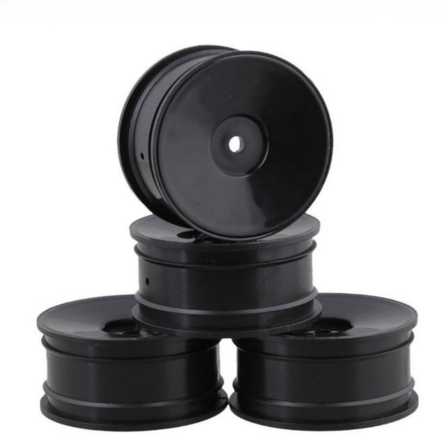 ZLight 4 Pieces52mm Elastic *RC Car Tires Anti-skidding Wheel Rims Wear-resistant Hub Lightweight Tyres High Traction Round Disc/Black 1Set