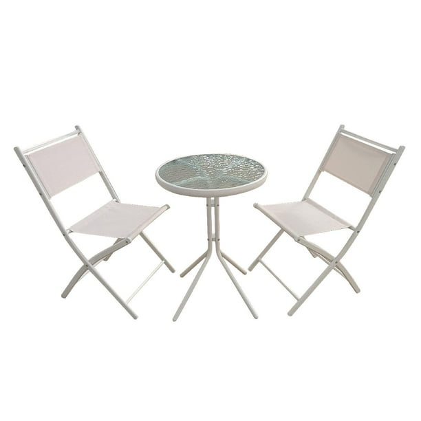 Juego De Comedor Mueble Exterior Para Jardín Mesa y 2 Sillas beige