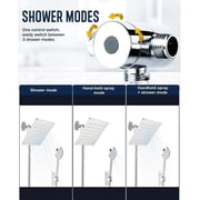 Shower Head, 5 Setting High Pressure Handheld Showerhead, Rain Shower Heads Combo Hard Water Softener with 60 Hose for Bathroom (Silver)