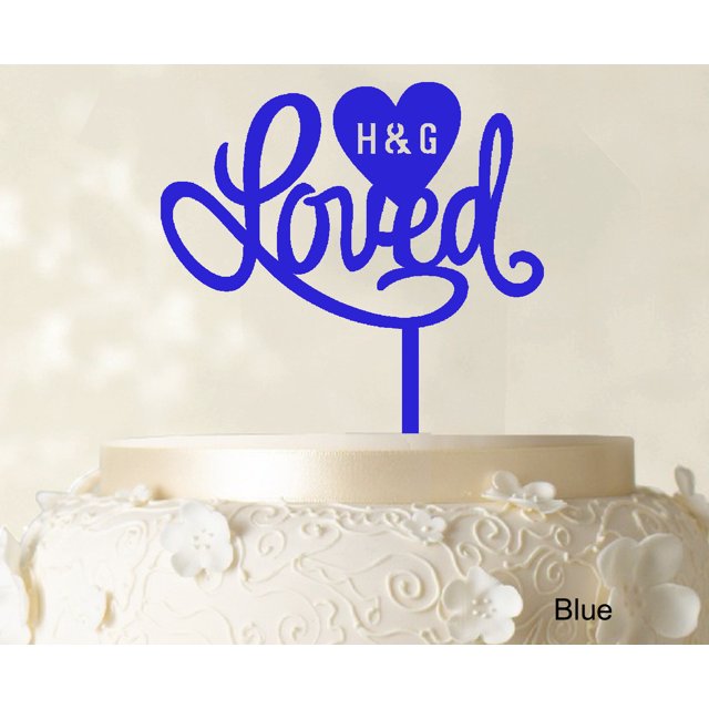 Loved Wedding Cake Topper Personalized Initial Name Cake Topper Cake Decoration Option Available 6-7 Inches Wide