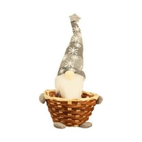 Kezqiaxn Christmas Candy Basket, Non-Woven Gnome Christmas Tabletop Decorationholiday Gnome House Storage Basket Ornaments Gnome Basket Woven Storage Baskets Gray