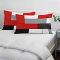 thumbnail image 4 of Red Black Grey Throw Pillow Cover, Pillowcase Protectors with Zipper, Breathable Decorative Lumbar Pillow Case Cover, Modern Irregular Geometric Abstract Pillow Shams for Couch Sofa 12x20Inch, 4 of 8