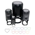 thumbnail image 1 of Heart Dashed Love Outline Self-Inking Rubber Stamp Ink Stamper - Brown Ink - Small 3/4 Inch, 1 of 7