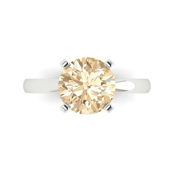 Solitaire Engagement Ring for Women - 3ct Natural Morganite in 14K White Gold Promise Ring