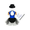thumbnail image 2 of Aislor 4Pcs Girls Magician Drummer Costume Kids Carnival Party Tutu Dress Leotard Performance Suits Royal Blue 16, 2 of 7