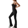 thumbnail image 5 of Flare Jumpsuits for Women Spaghetti Straps Scoop Neck Bodycon Full Length Casual Playsuit, 5 of 7