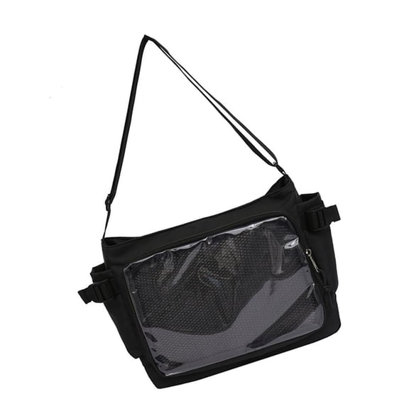 Giaone Practical PVC JK Ita Bag Displaying Pins Shoulder Crossbody Purse With Adjustable Strap For Various Occasion