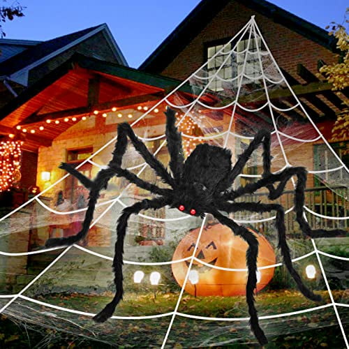 Decoraciones de Araña de Halloween EZIGO 3PCS Araña Gigante Enorme