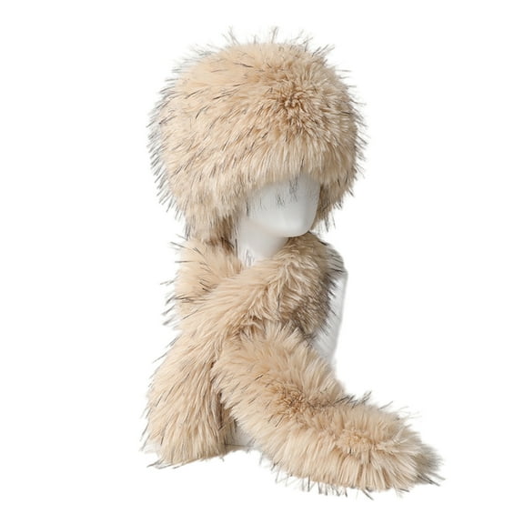 RUISINERY Plush Winter Hat And Scarf Set For Men Women Soft Warm Trapper Hat Windproof Ear Flaps Hat For Outdoor Winter Activity