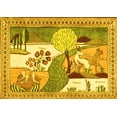 thumbnail image 1 of Ahgly Company Indoor Rectangle Animal Yellow Traditional Area Rugs, 7' x 9', 1 of 4