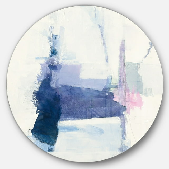 Designart 'Blue Interlude' Geometric Metal Circle Wall Art - Disc of 36