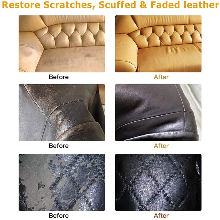 SEISSO Black Brown Leather & Vinyl Repair Kit for Car Seat, Couches,  Jacket, Advanced Leather Repair Paint Restore Scratch, Crack, Scuff, Burn  Hole