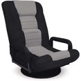 thumbnail image 1 of Songqin Swivel Gaming Chair 360 Degree Multipurpose Floor Chair Rocker for TV, Reading, Playing Video Games w/Lumbar Support, Armrest Handles, Adjustable Foldable Backrest - Black/Gray, 1 of 14