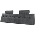 thumbnail image 2 of King Size Headboard Pillow Wedge with Pockets & Headrests - Reading, Gaming, Bed Rest - Washable Flannel, Grey, 2 of 12