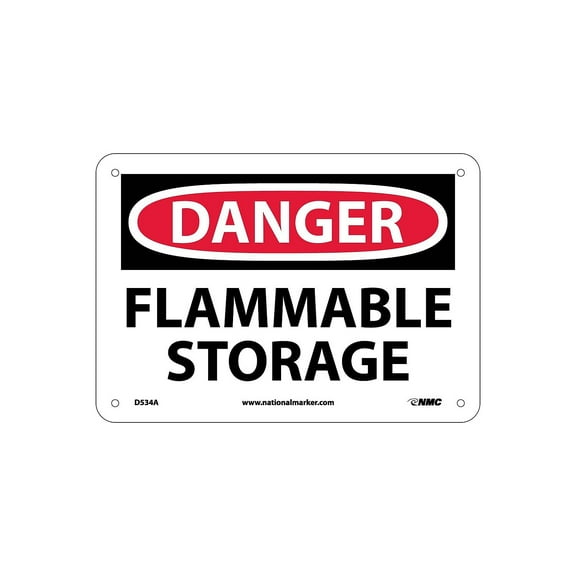 National Marker Danger Signs; Flammable Storage 7X10 .040 Aluminum D534A