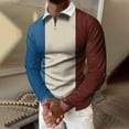 thumbnail image 2 of Gibobby Playera polo hombre Hombres Casual Otoño Invierno Manga larga Turndown Neck Shirt Impreso Camiseta Top Blusa(Caqui,XL), 2 of 5