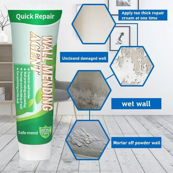 PATLOLLAV Wall Repair Agent Drywall Repair Kit White Dry Wall Repair Cream Easy and Quick Fill The Holes and Crack in Wall Surface Works on Wood and Plaster