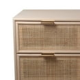 thumbnail image 2 of 3 Drawer Wooden Accent Chest with Mesh Pattern Front, Light Brown- Saltoro Sherpi, 2 of 5