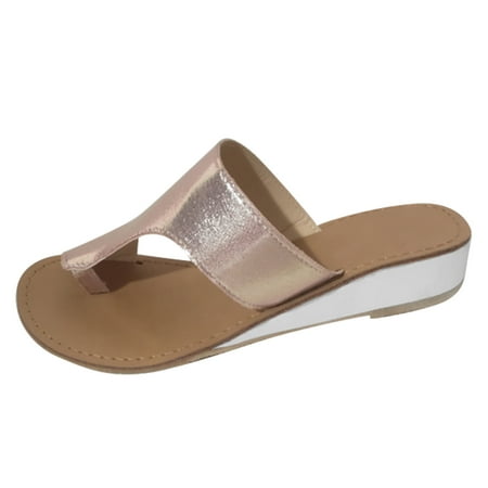 

Women s Ladies Casual Ring Toe Wedges Slippers Outdoor Slides Shoes