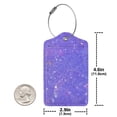 thumbnail image 4 of Fuzoiu Purple Glitter Print Premium Leather Luggage Tag,Travel Accessory,Luggage Tag for Suitcase Baggage Handbag Travel Bag,Name Card & Privacy Cover-2 PCS, 4 of 5