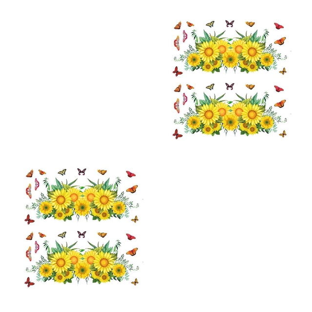 Bewildely 2 piezas de pegatinas de pared de flores, hojas verdes, decoración extraíble para el hogar, papel tapiz de insectos, póster, Type1 NO1