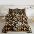 thumbnail image 2 of Manfei Cheetah Leopard Print 2pcs Bedding Comforter Set for Female Girls,Animal Print Patchwork Twin Comforter Sets,Black Brown Breathable Bedding Set,Super Cozy Room Decor,Reversible, 2 of 8