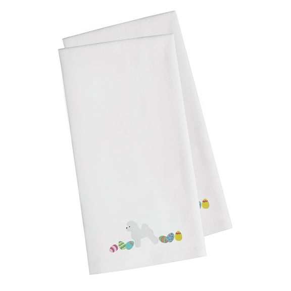 Bichon Frise Easter White Embroidered Towel Set of 2