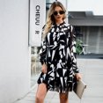 thumbnail image 4 of Women's printed dress, elegant long-sleeved short skirt, 4 of 4