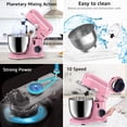 thumbnail image 3 of Ailessom New Stand Mixer,6.5-QT 10-Speed Tilt-Head Kitchen Electric Mixer with Bowl, Dough Hook, Beater, Whisk for Most Home Cooks,(Sakura Pink）, 3 of 8
