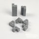thumbnail image 1 of Ladrillos de pared gruesos de partículas pequeñas, 1x2, 1x3, 1x4 puntos, accesorios a granel, puertas, ventanas, bloques de construcción DIY, juguete educativo para niños,80pcs grey L shape, 1 of 7