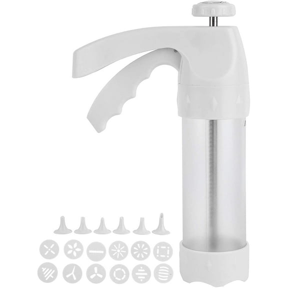 Spritz Cookie Press Gun Kit - Professional Biscuit Maker with 12 Decorating Discs & 6 Icing Tips, Cookie Press Kit, Spray Cookie Press, Cookie Maker