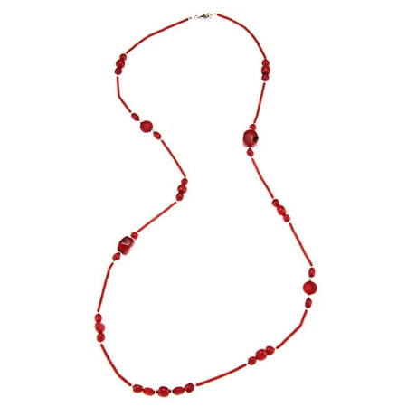 - Southwest Moon Sterling Silver Red Coral Necklace