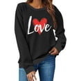 thumbnail image 6 of Enjoytime Valentines Day Womens Sweatshirt Heart Printed Crewneck Long Sleeve Shirts Cute Loose Casual Pullover Tops Black XXL, 6 of 7
