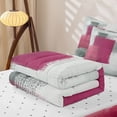 thumbnail image 5 of Erosebridal Oil Painting Plaid Zipper Queen Comforter Set with Fitted Sheet and 2 Pillowcases, Modern Abstract Zipper Bedding Set, Gray Pink, Reversible, 5 of 7