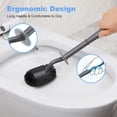 thumbnail image 5 of Toilet Bowl Brush Holder Set: Curved Design with Holder for Deep Cleaning Under Rim - Compact Hidden Scrubber for Small Space - Modern RV Bathroom Accessories - Gray, 5 of 14