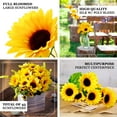 thumbnail image 4 of Efavormart 5 Bushes | 45 Large Yellow Artificial Silk Blossomed Sunflowers, 4 of 11