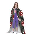 thumbnail image 4 of Honeii Autumn Forest Mushrooms Print Poncho Cape, Cloak Coat, Snuggly Hooded Wearable Blanket, Hooded Cape For Teenagers,Halloween Costumes-Large, 4 of 7