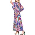 thumbnail image 4 of HAPPY BAY Women's Summer Loungewear Loose Caftan Slit Dress Maxi House Sleep Shirt 2X-3X Purple, Floral, 4 of 6