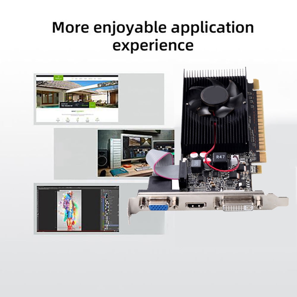 GT 610 1G Ultra-Fast Graphics Card 1GB 64Bit DDR3 810/500MHz PCI-E 1.1 X16 Desktop Small Chassis PC Gaming