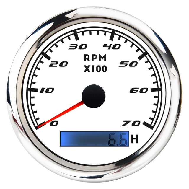 85mm Digital 8000 RPM Tachometer Gauge 3000 4000 6000 7000 RPM Tachometer LCD Display Red Backlight With Hourmeter ,Wide Applicability