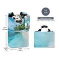 thumbnail image 2 of Yayeee Freestanding Laundry Hamper with Handle Collapsible Large Storage Basket for Clothes, White Beach Pattern, 2 of 7