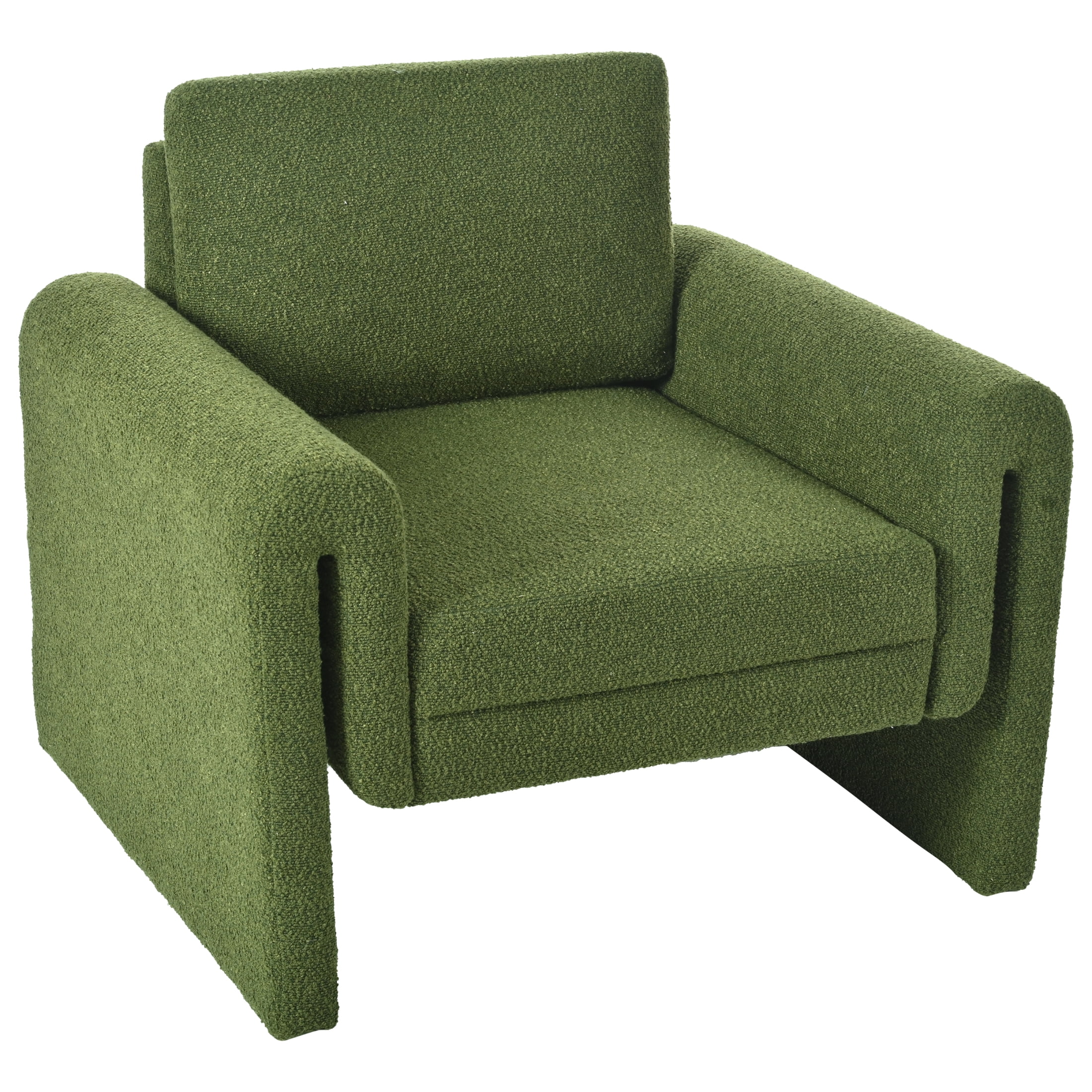 Christopher Knight Home Modern Bouclé Upholstered Accent Chair, Sculptural Armchair, Green