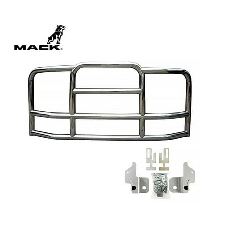 Large Model Deer Grille Guard Compatible for MACK Pinnacle (2007-2016) with Brackets - 90"x10-1/5"x40" Heavy Duty Polished Stainless Steel Grille Guard for Trucks