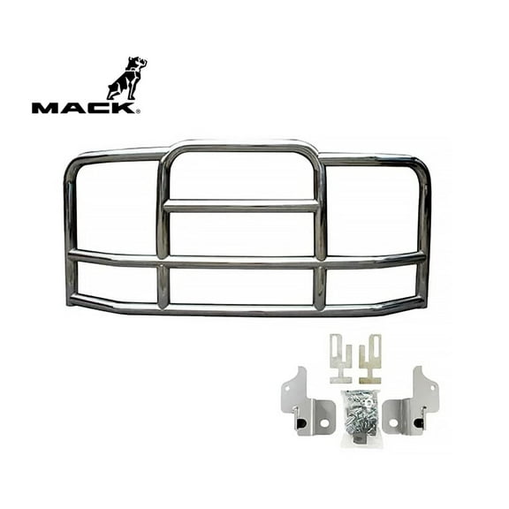 Large Model Deer Grille Guard Compatible for MACK Pinnacle (2007-2016) with Brackets - 90"x10-1/5"x40" Heavy Duty Polished Stainless Steel Grille Guard for Trucks
