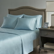 Madison Park 6-piece 800 Thread Count Cotton Blend Sateen Sheet Set, Queen - Aqua, Resistant to fading, shrinking and wrinkles