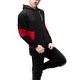 thumbnail image 2 of CULTURA Men's Active Fashion Hooded Fleece Sport Sweater For Gym & Running, Athletic Hoodie Zipper , Black/Red , 3X-Large, 2 of 6