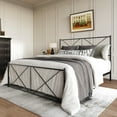 thumbnail image 2 of Home Design Sturgis King Metal Bed Frame for Adult Bedroom, Platform Style, Black, 2 of 12